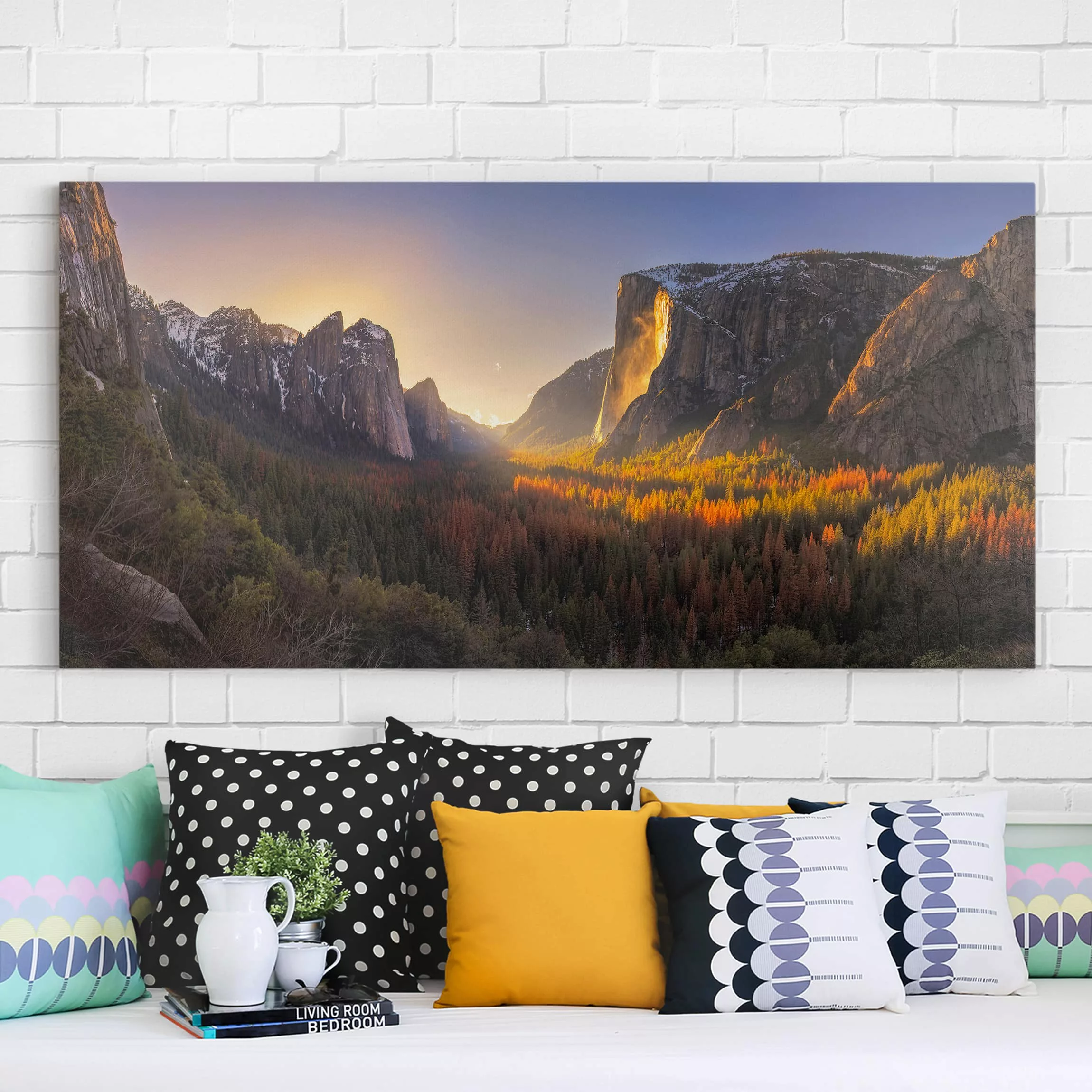 Leinwandbild Berg - Querformat Sonnenuntergang im Yosemite günstig online kaufen