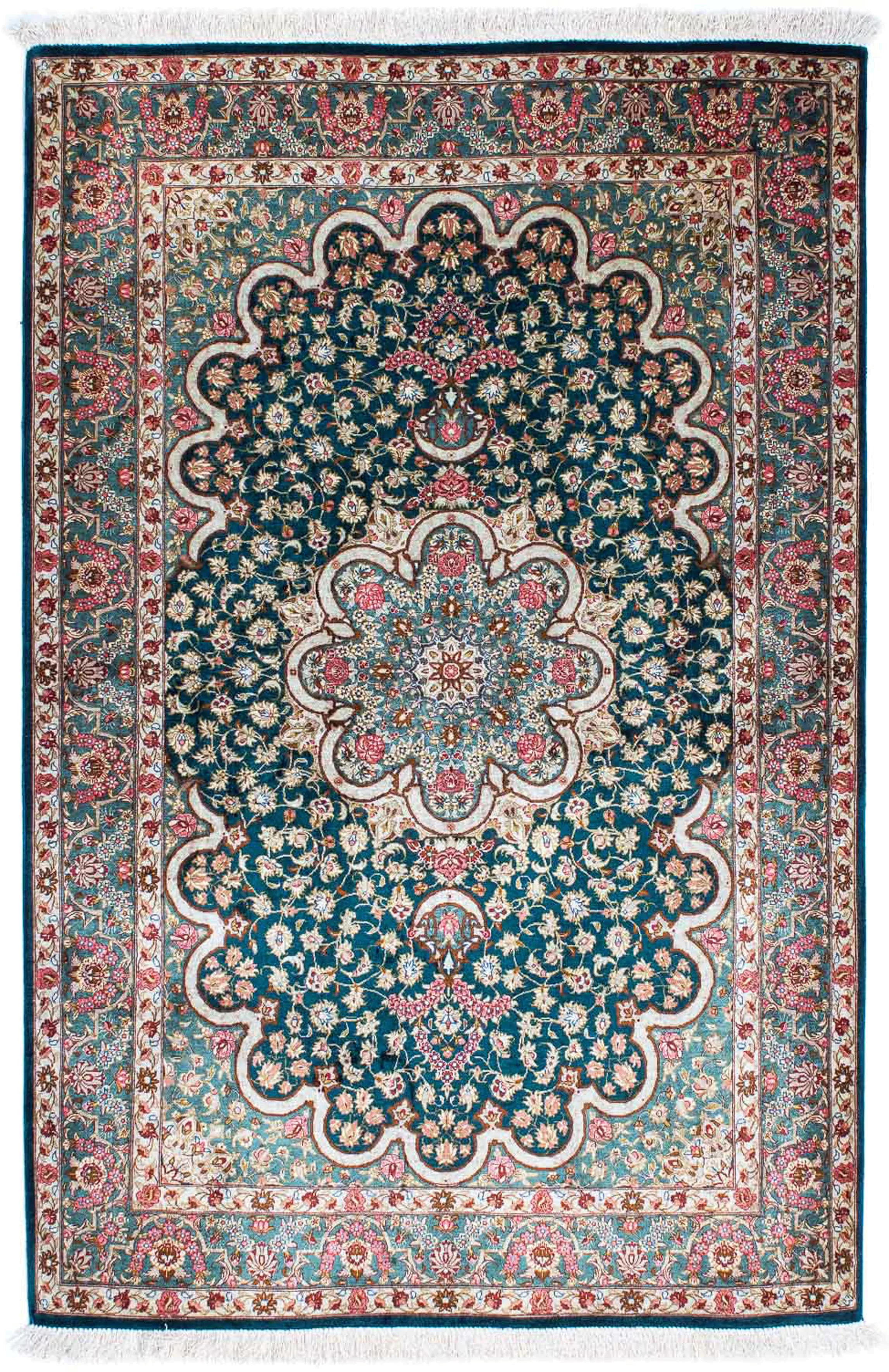morgenland Orientteppich »Perser - Ghom - 150 x 101 cm - grün«, rechteckig, günstig online kaufen