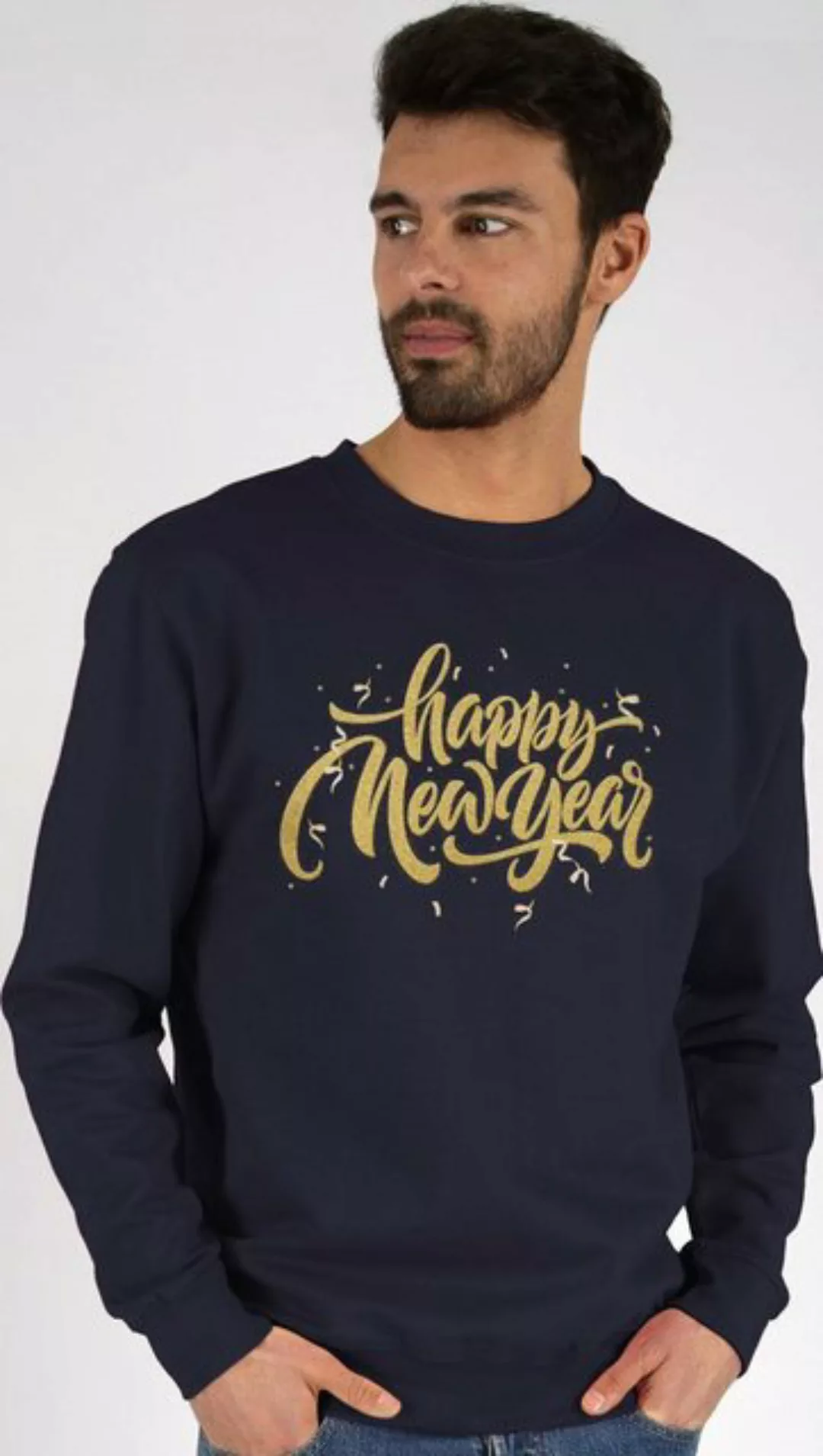 Shirtracer Sweatshirt Happy New Year (1-tlg) Silvester Erwachsene günstig online kaufen