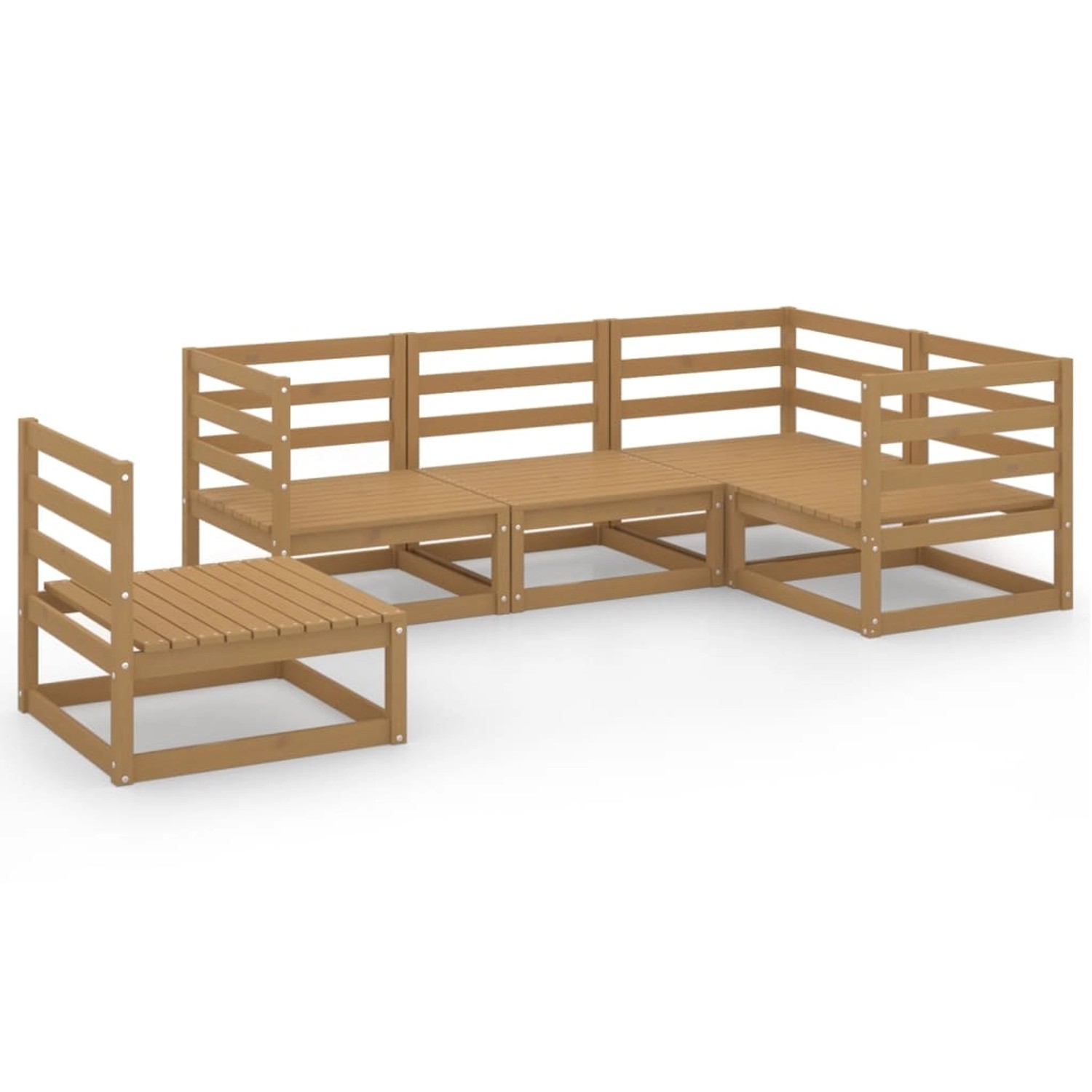 vidaXL 5-tlg Garten-Lounge-Set Honigbraun Massivholz Kiefer Modell 11 günstig online kaufen