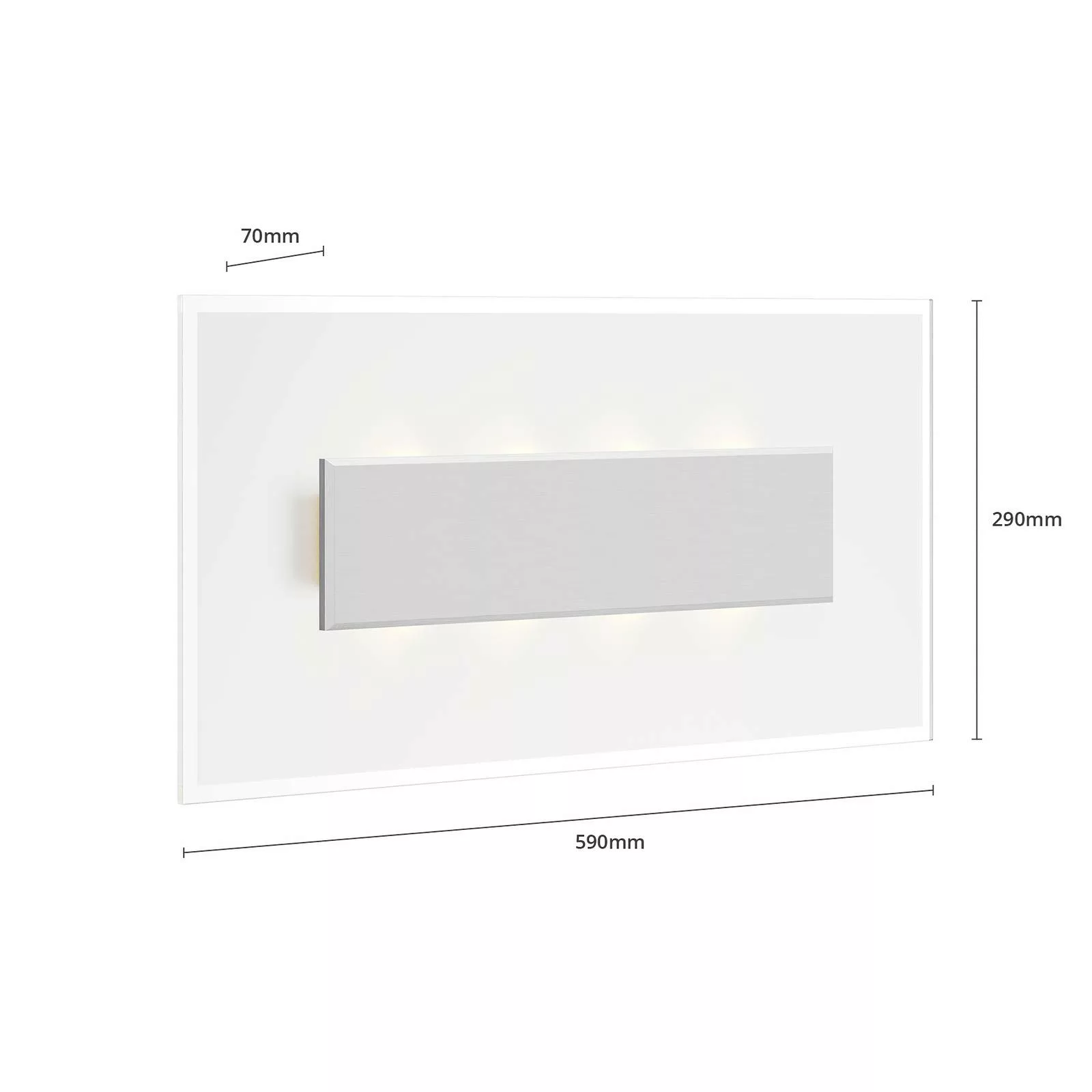 Quitani LED-Wandleuchte Lole, alu, 59 x 29 cm, Glas günstig online kaufen