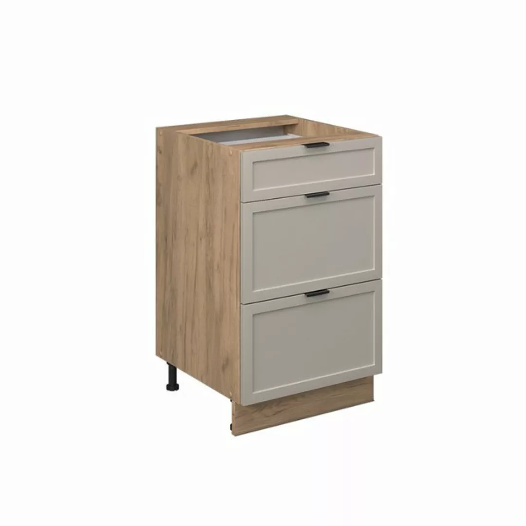 Vicco Unterschrank Fame-Line, GrauBeige/Goldkraft Eiche, 50 cm ohne Arbeits günstig online kaufen