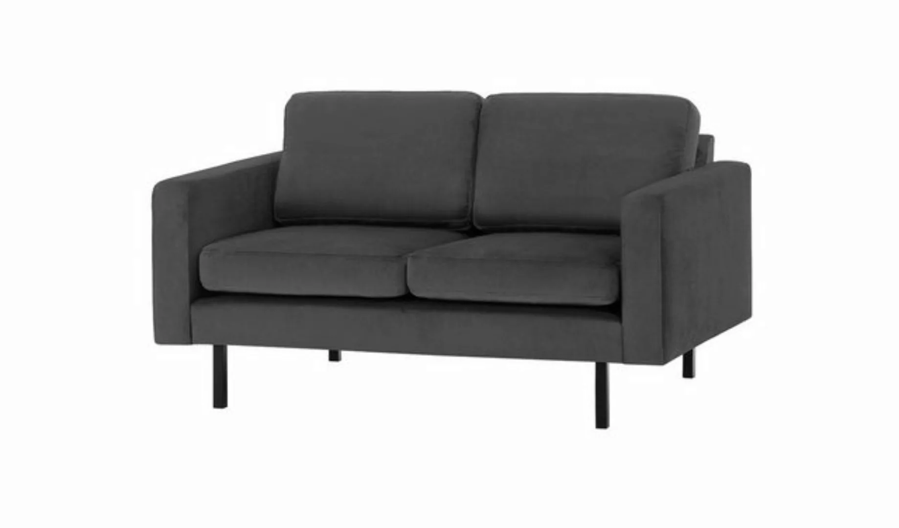 Home Collective Sofa Couch mit schwarzen Metallbeinen und modischem Velours günstig online kaufen