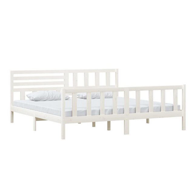 vidaXL Bettgestell Massivholzbett Weiß 200x200 cm Doppelbett Bett Bettrahme günstig online kaufen