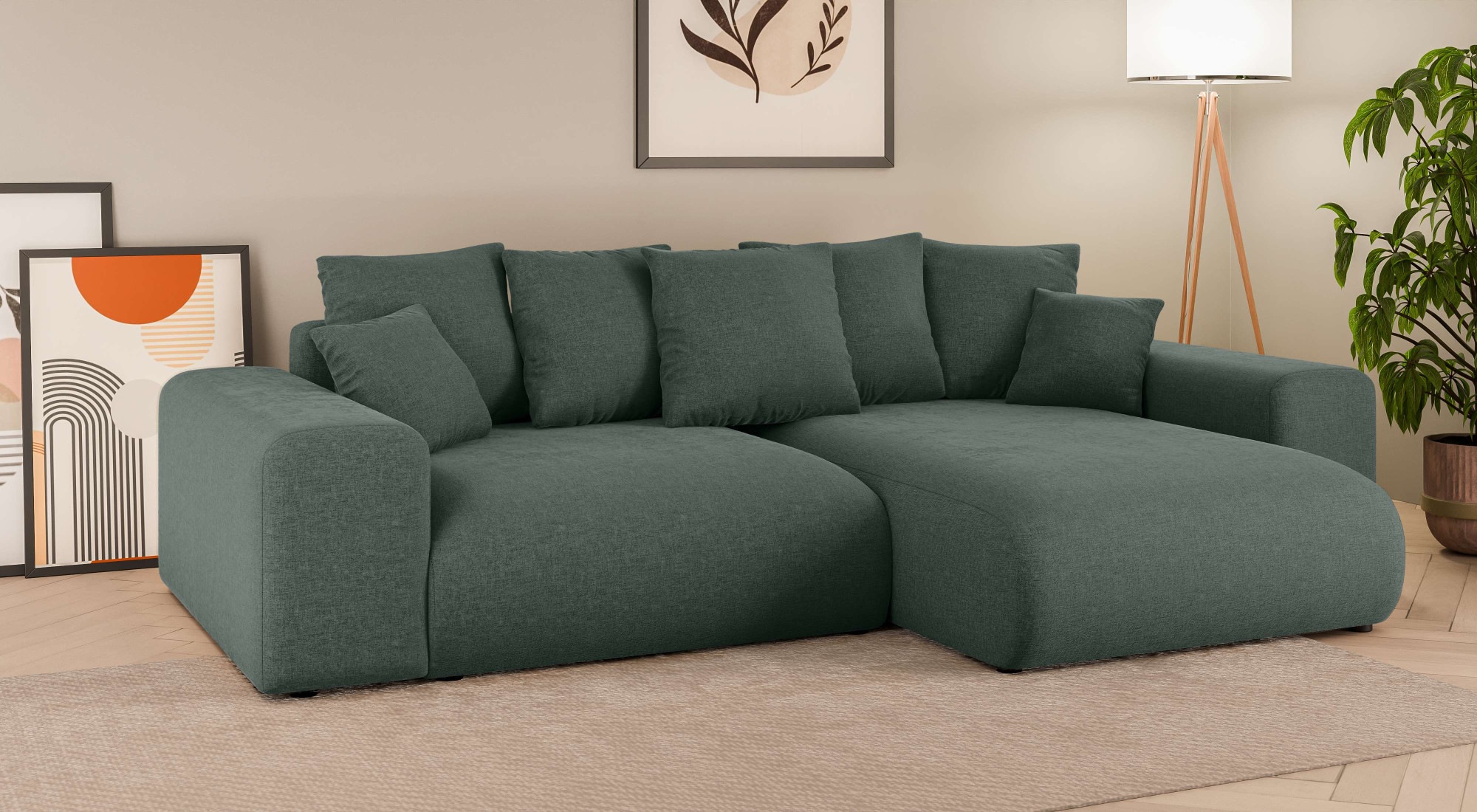 INOSIGN Ecksofa "LAKESIDE mit Bettfunktion und Bettkasten, B/T/H 257/166/84 günstig online kaufen