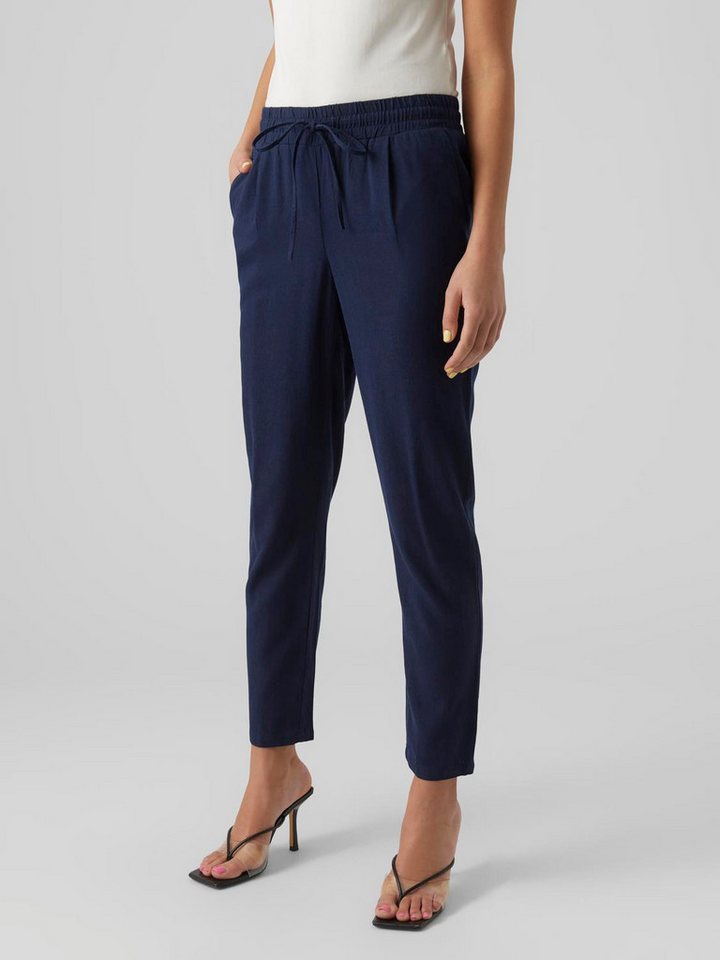 Vero Moda Stoffhose Legere Leinen Stoffhose Casual Schlupf Hose Ankle Pants günstig online kaufen