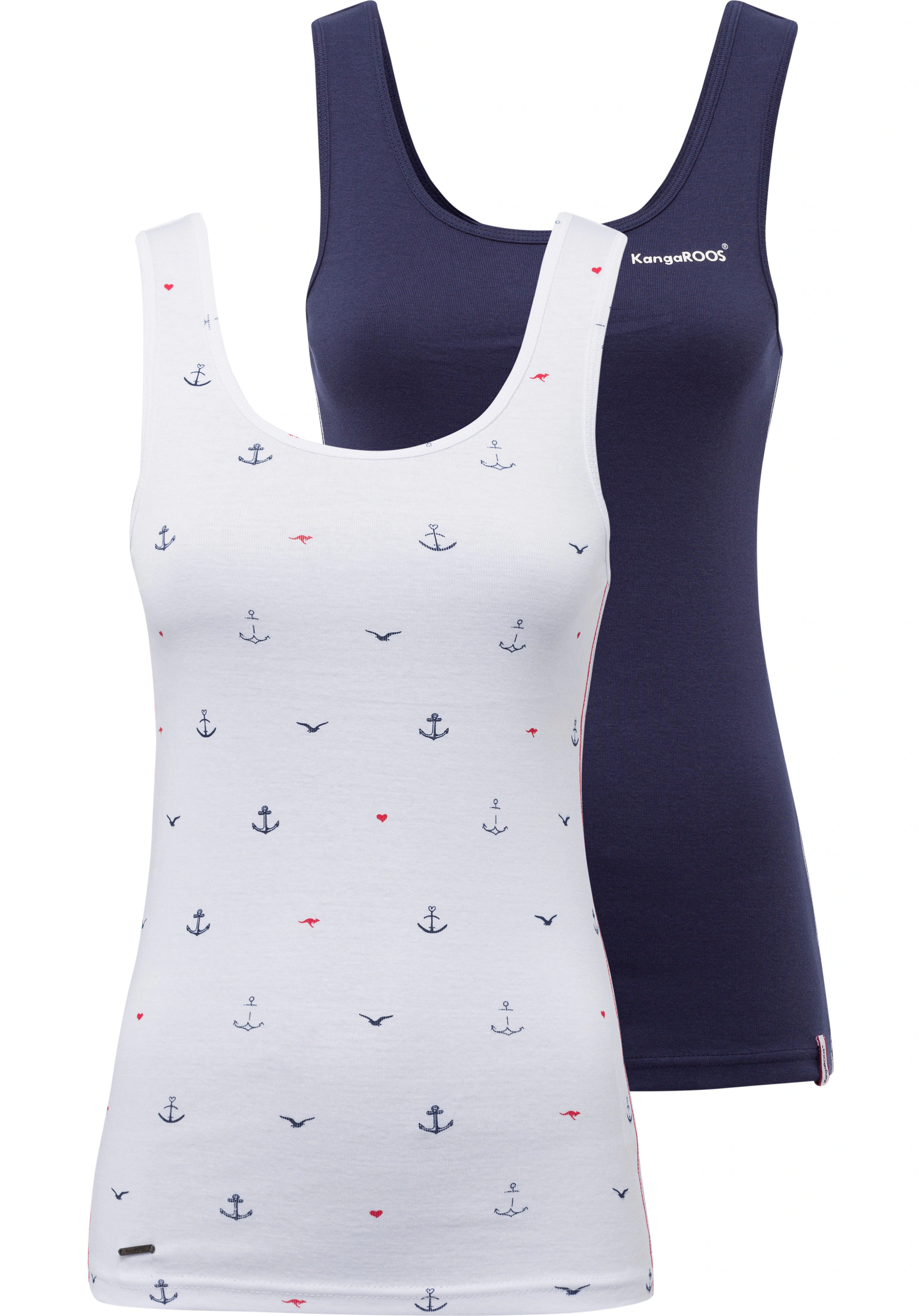 KangaROOS Ripptanktop, (Packung, 2 tlg., 2-er Pack), im Doppelpack - 1x uni günstig online kaufen