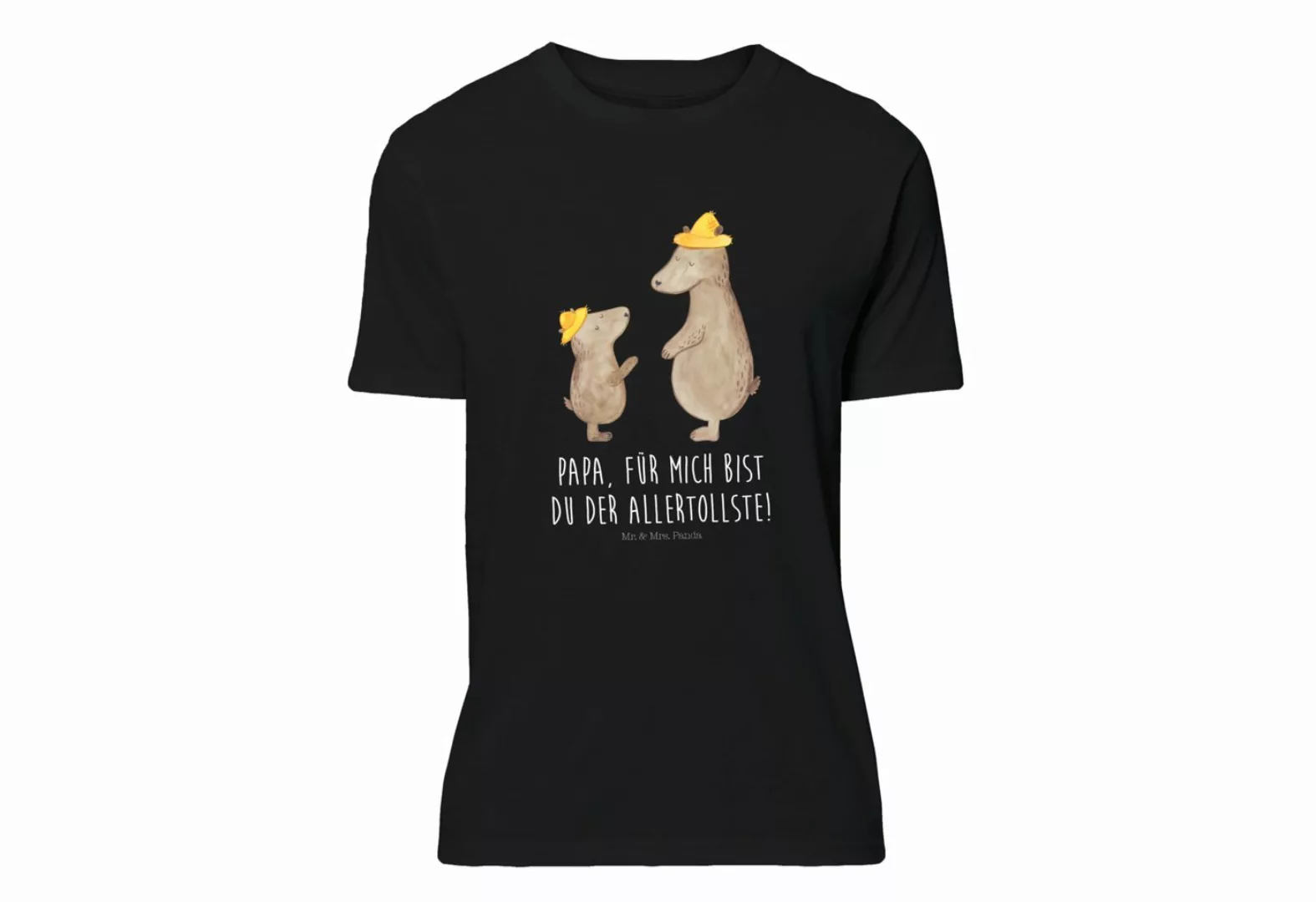 Mr. & Mrs. Panda T-Shirt Bären mit Hut - Schwarz - Geschenk, Papi, Frauen, günstig online kaufen