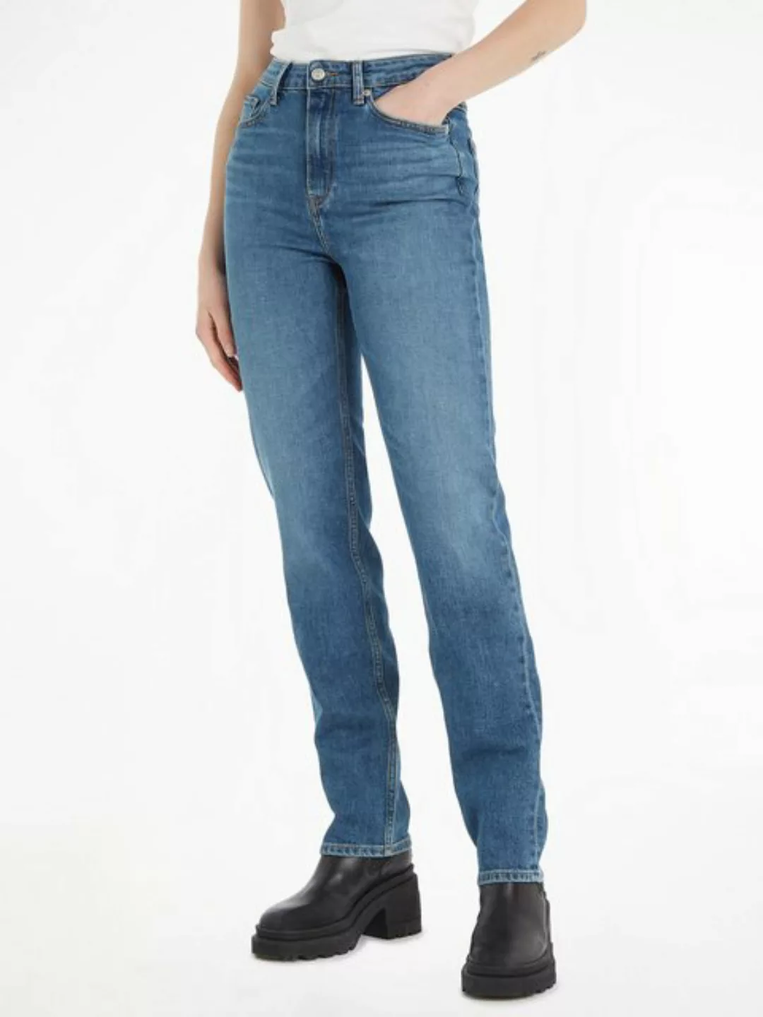 Tommy Hilfiger Straight-Jeans in blauer Waschung günstig online kaufen