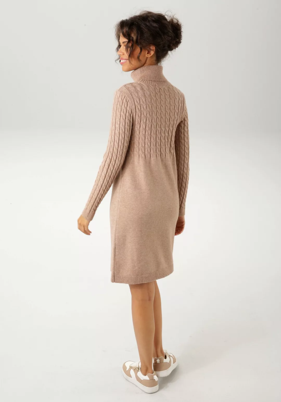 Aniston CASUAL Strickkleid, mit Zopfmuster im Oberteil und den langen Ärmel günstig online kaufen