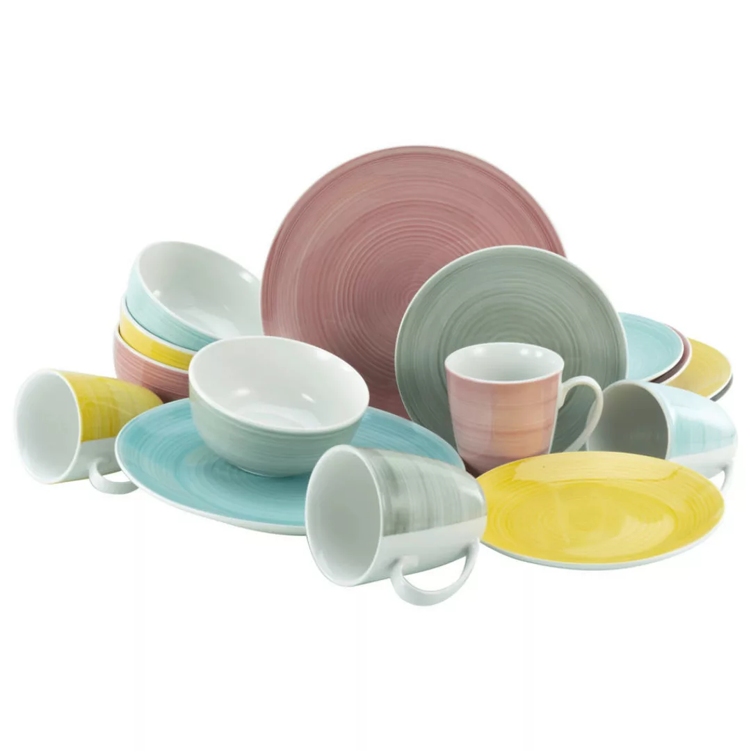 CreaTable Kombiservice Pastello multicolor Porzellan 16 tlg. günstig online kaufen