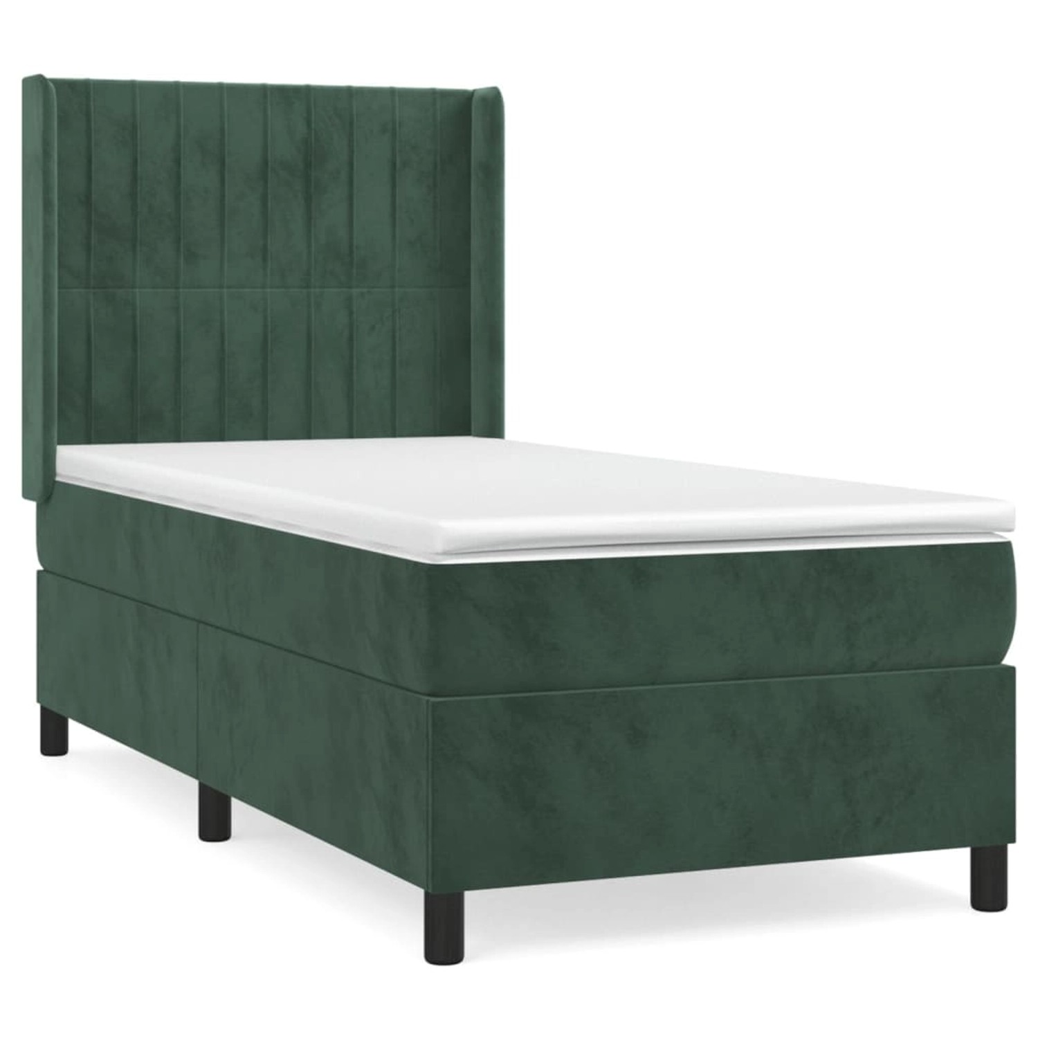 vidaXL Boxspringbett mit Matratze Dunkelgrün 100x200 cm Samt1469782 günstig online kaufen