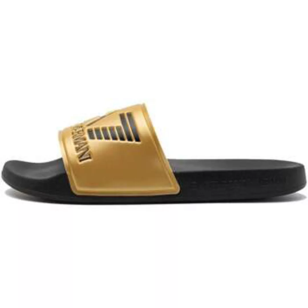 Ea7 Emporio Armani  Zehensandalen Visibility Logo Slides Shiny Gold/Black günstig online kaufen