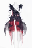 Schwarzes und rotes Überkleid günstig online kaufen