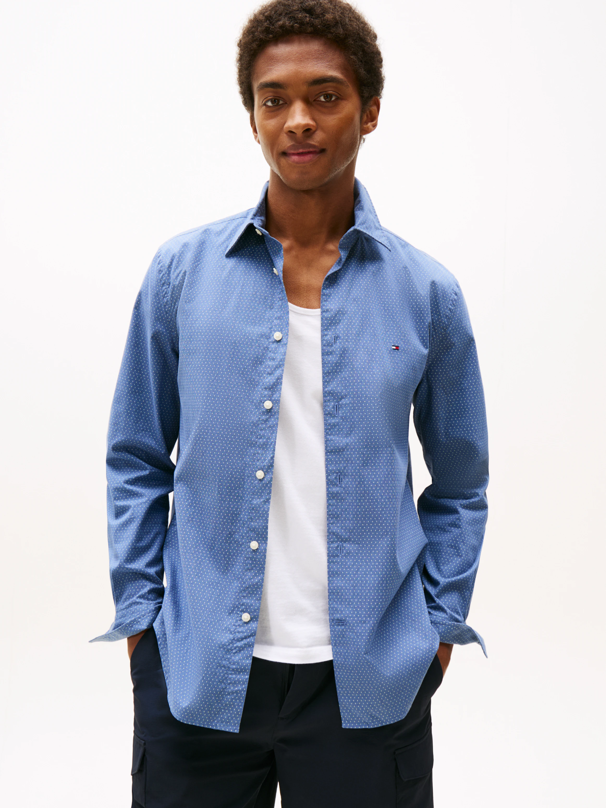 Tommy Hilfiger Langarmhemd "FLEX POPLIN MINI PRINT RF SHIRT", regular fit, günstig online kaufen