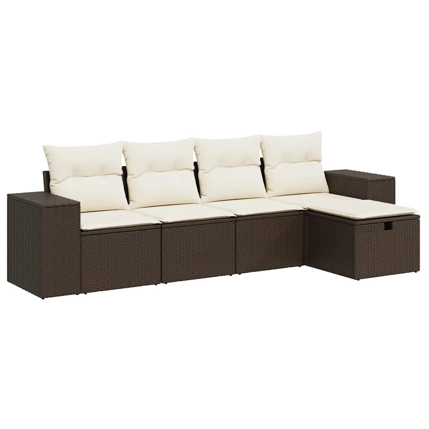 vidaXL 5-Tlg Garten-Sofagarnitur mit Kissen Braun Poly Rattan 3325669 günstig online kaufen
