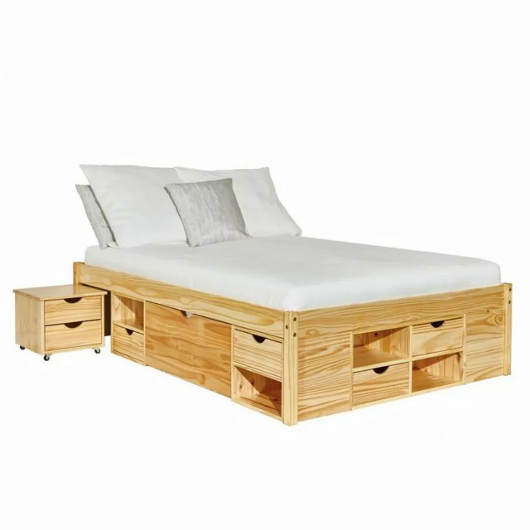 Inter Link Funktionsbett Till, aus massivem Holz, mit Rollrost, mit Nachtko günstig online kaufen