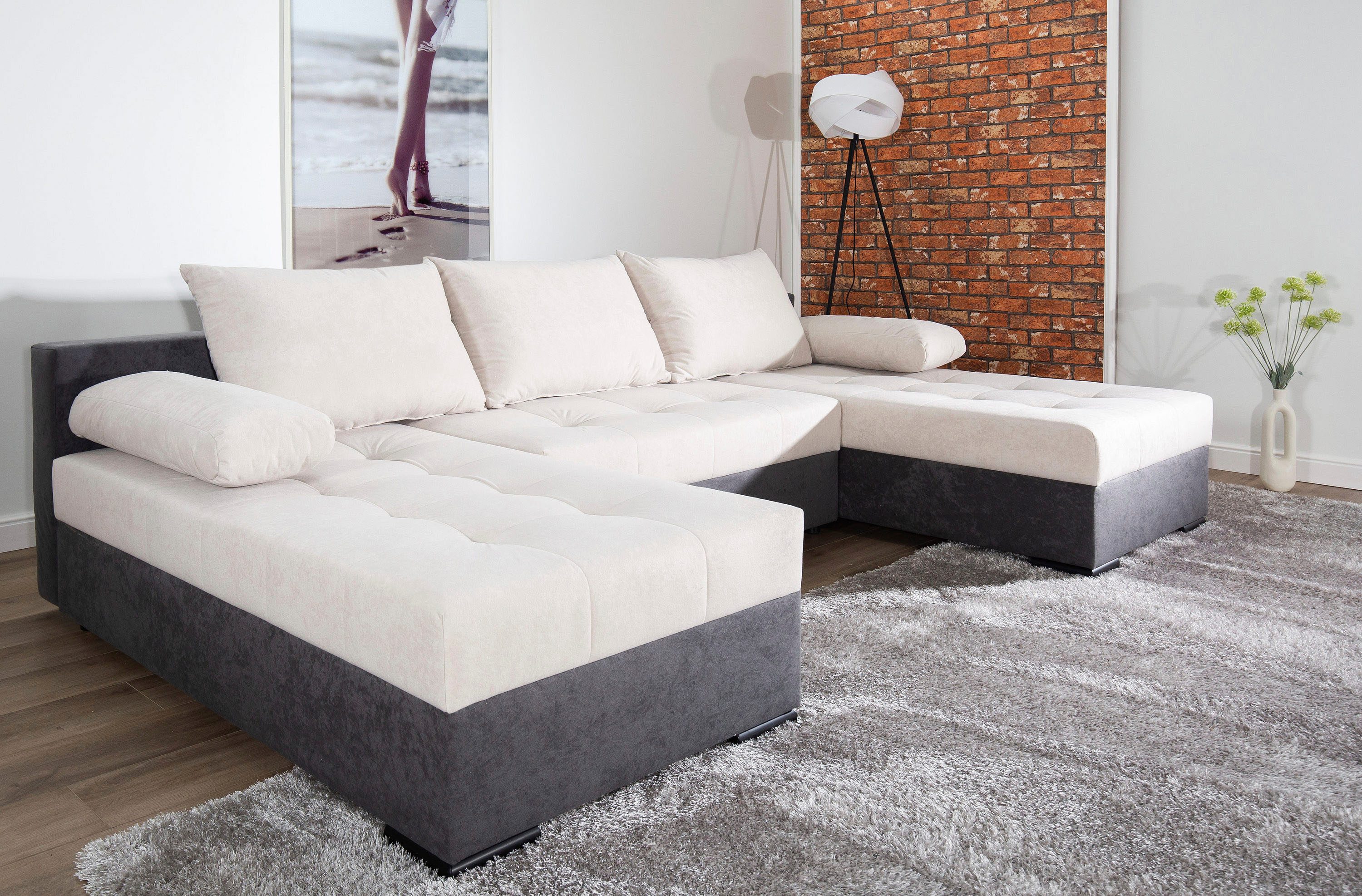 COLLECTION AB Wohnlandschaft "Josy, U-Form, Schlafsofa mit Bettkasten", (Co günstig online kaufen