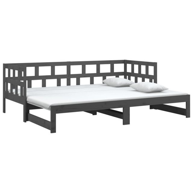 furnicato Bett Tagesbett Ausziehbar Grau Massivholz Kiefer 2x(90x200) cm (1 günstig online kaufen