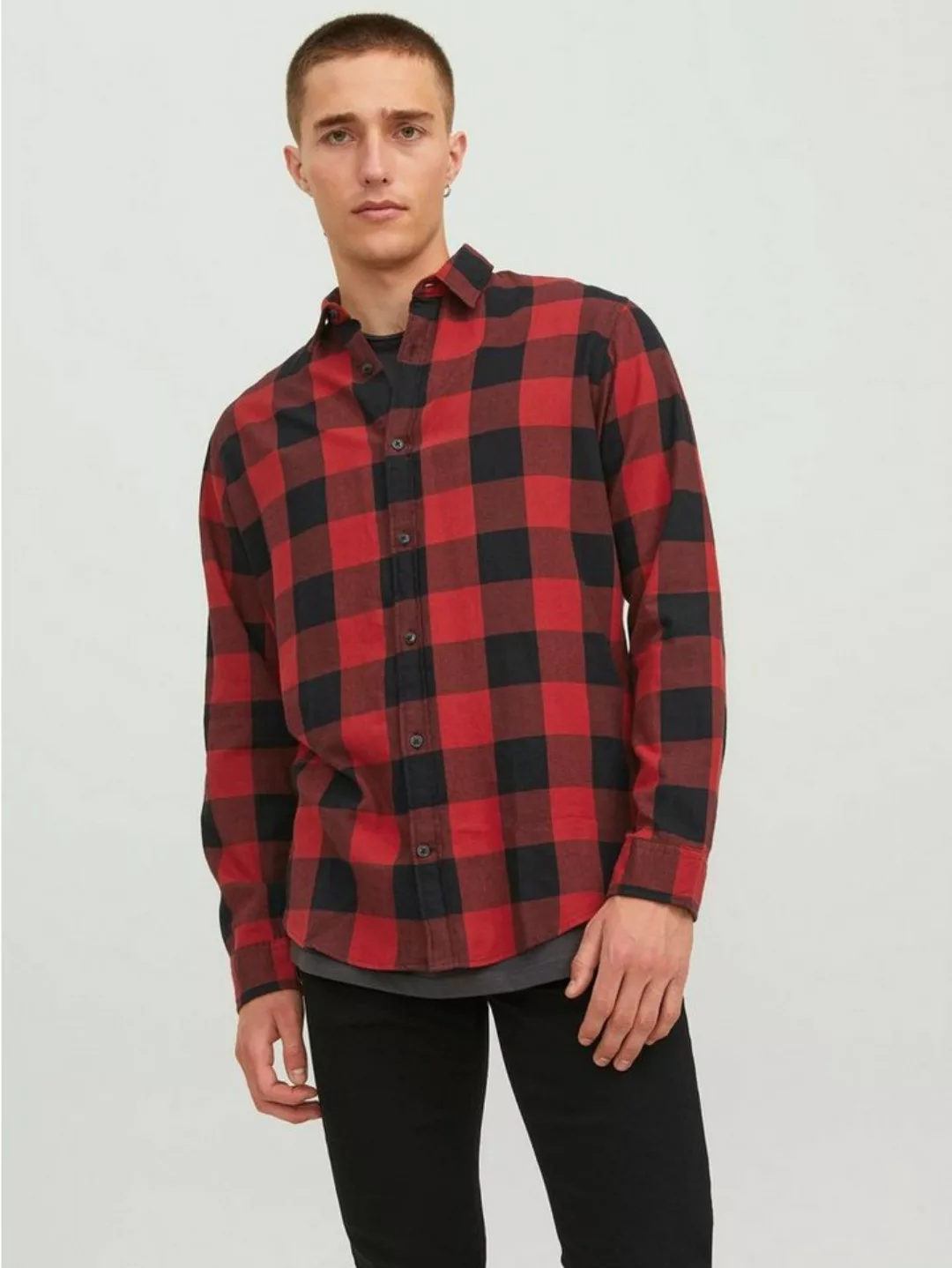 Jack & Jones Herren Freizeit Hemd JJEGINGHAM TWILL - Slim Fit günstig online kaufen