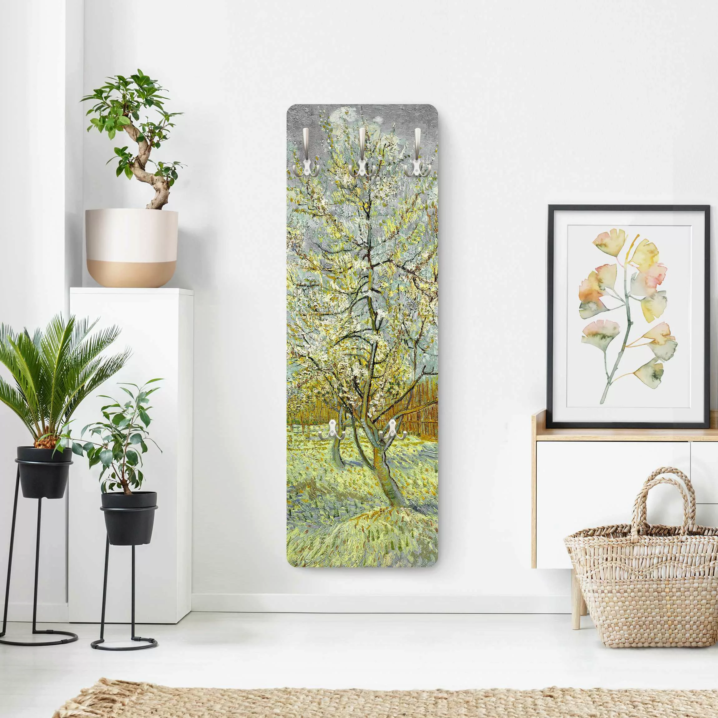 Wandgarderobe Holzpaneel Kunstdruck Vincent van Gogh - Pfirsichbaum rosa günstig online kaufen