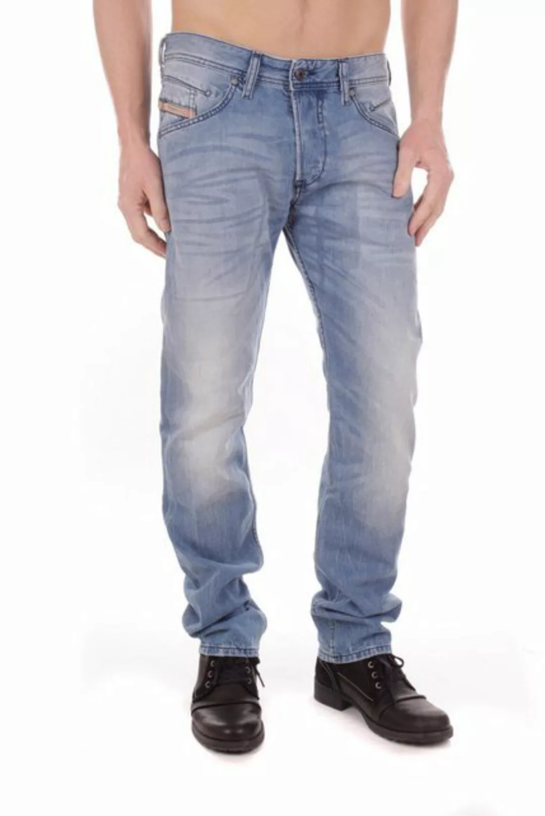 Diesel Straight-Jeans Diesel Belther 0830Z Herren Jeans Hose Regular Slim S günstig online kaufen