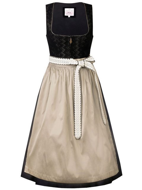 MarJo Trachtenkleid Midi Dirndl 2tlg. 65cm WINHÖRING schwarz taupe günstig online kaufen