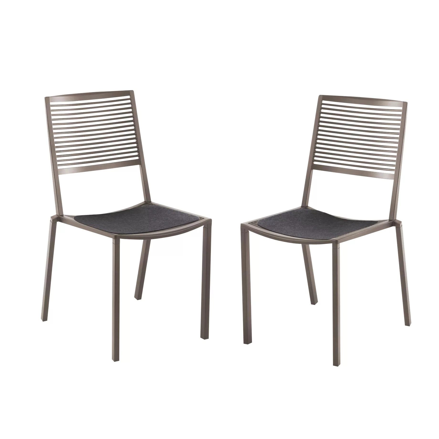 Fast - Easy Stuhl Set 2 Stück - taupe/pulverbeschichtet/Inkl. 2 Auflagen an günstig online kaufen