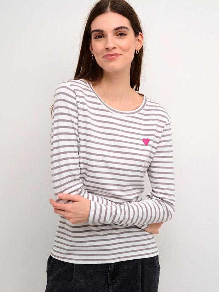 KAFFE Langarmshirt Liddy (1-tlg) Stickerei günstig online kaufen