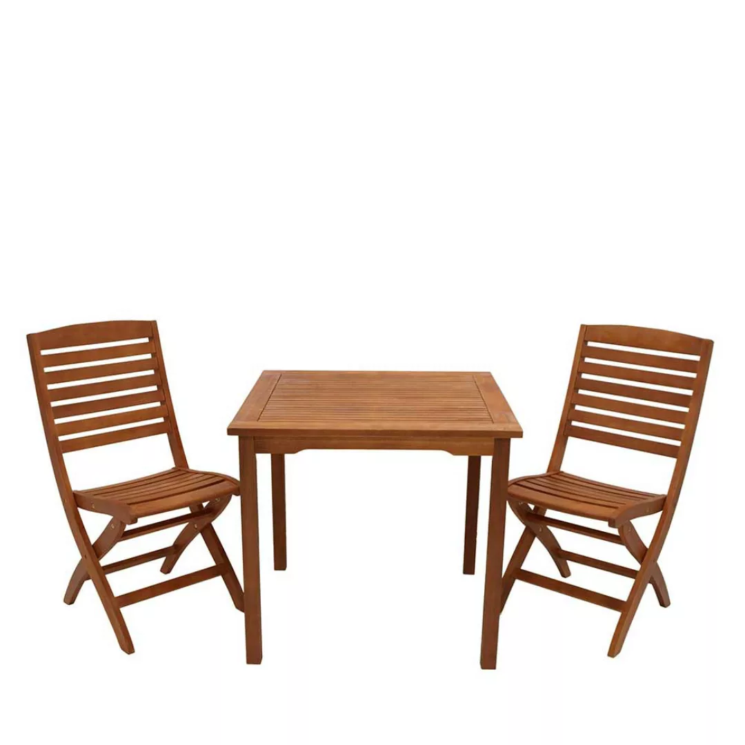 Balkonmöbel Set Holz klappbar zwei Sitzplätzen (dreiteilig) günstig online kaufen