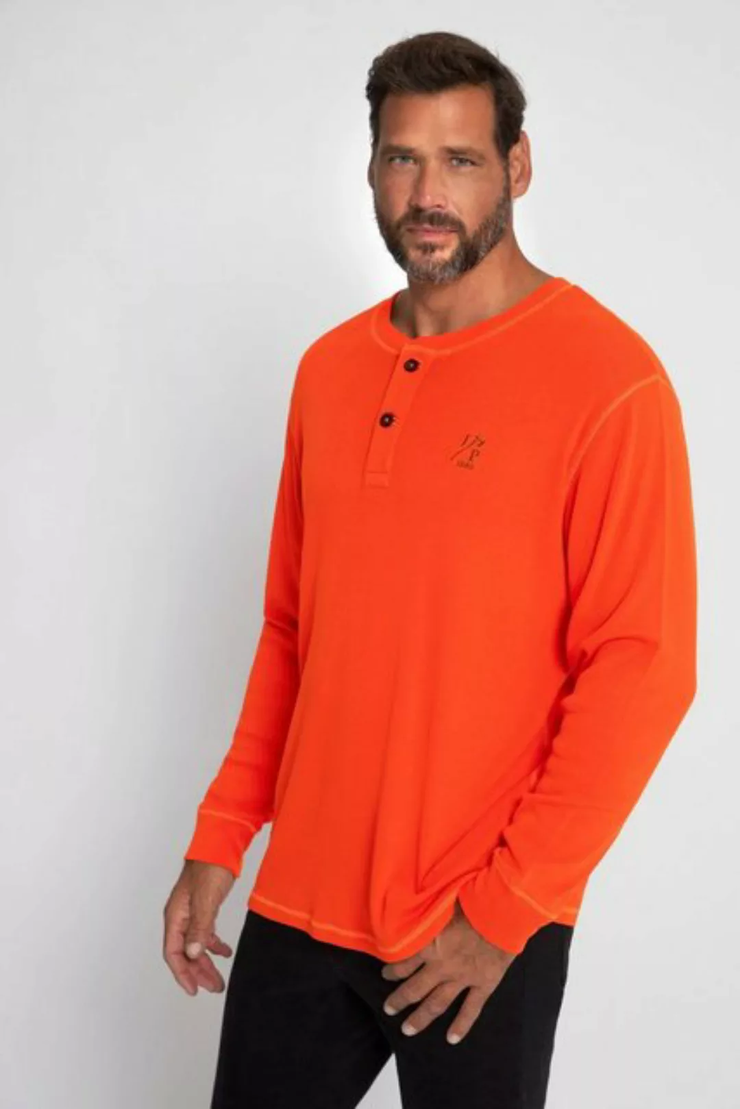 JP1880 T-Shirt Henley Basic Langarm Knopfleiste günstig online kaufen