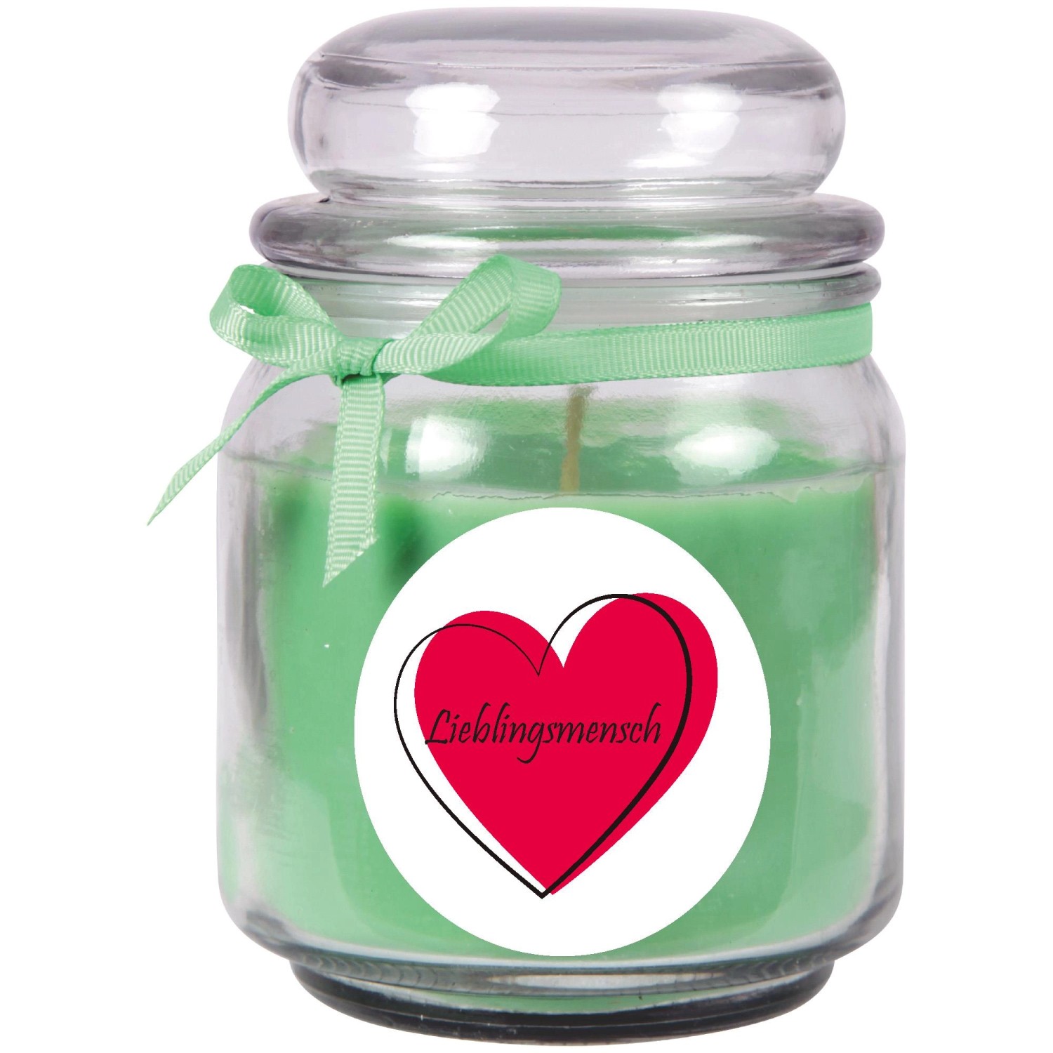 HS Candle Duftkerze & Bonbon Glas Herzen Grün Kokos günstig online kaufen