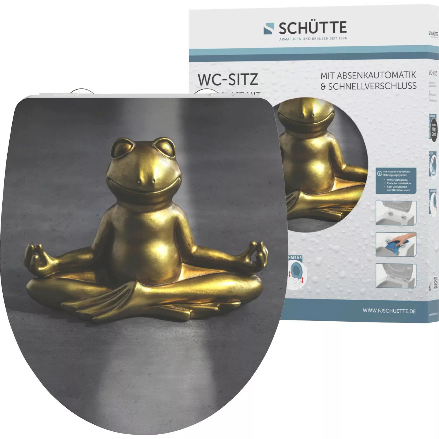 Schütte WC-Sitz  Relaxing Frog Duroplast mit Absenkautomatik & Schnellversc günstig online kaufen