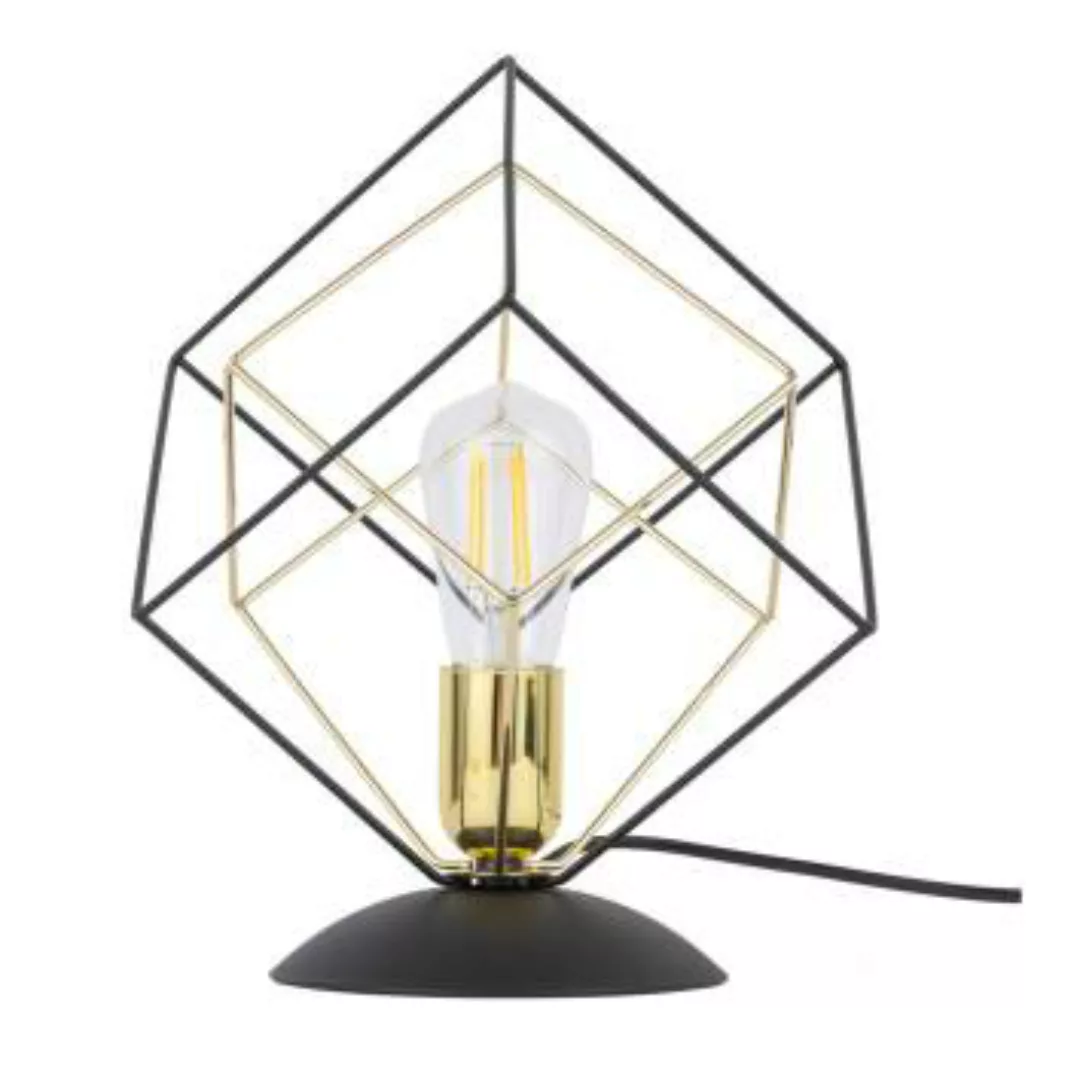 Tischleuchte Draht Käfig 28,5 cm Schwarz Gold dekorativ günstig online kaufen