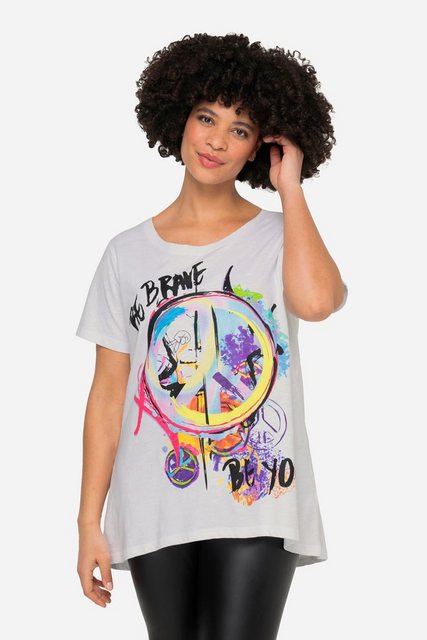 Angel of Style Rundhalsshirt T-Shirt Loose Fit Peace Print Halbarm günstig online kaufen