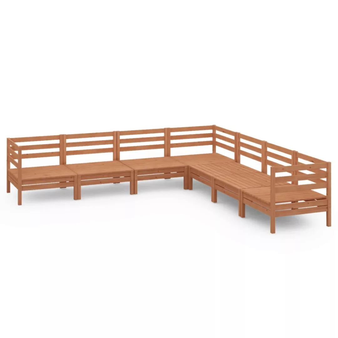 7-tlg. Garten-lounge-set Massivholz Kiefer Honigbraun günstig online kaufen