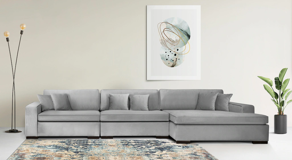 Home affaire Ottomane "Skara L-Form", Lounge-Sofa mit Federkernpolsterung, günstig online kaufen