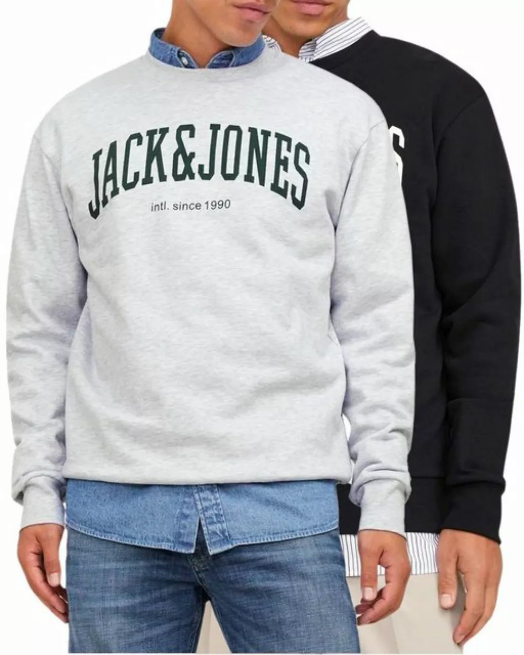 Jack & Jones Sweatshirt (2er-Pack) flauschiger Print Logo Pullover günstig online kaufen