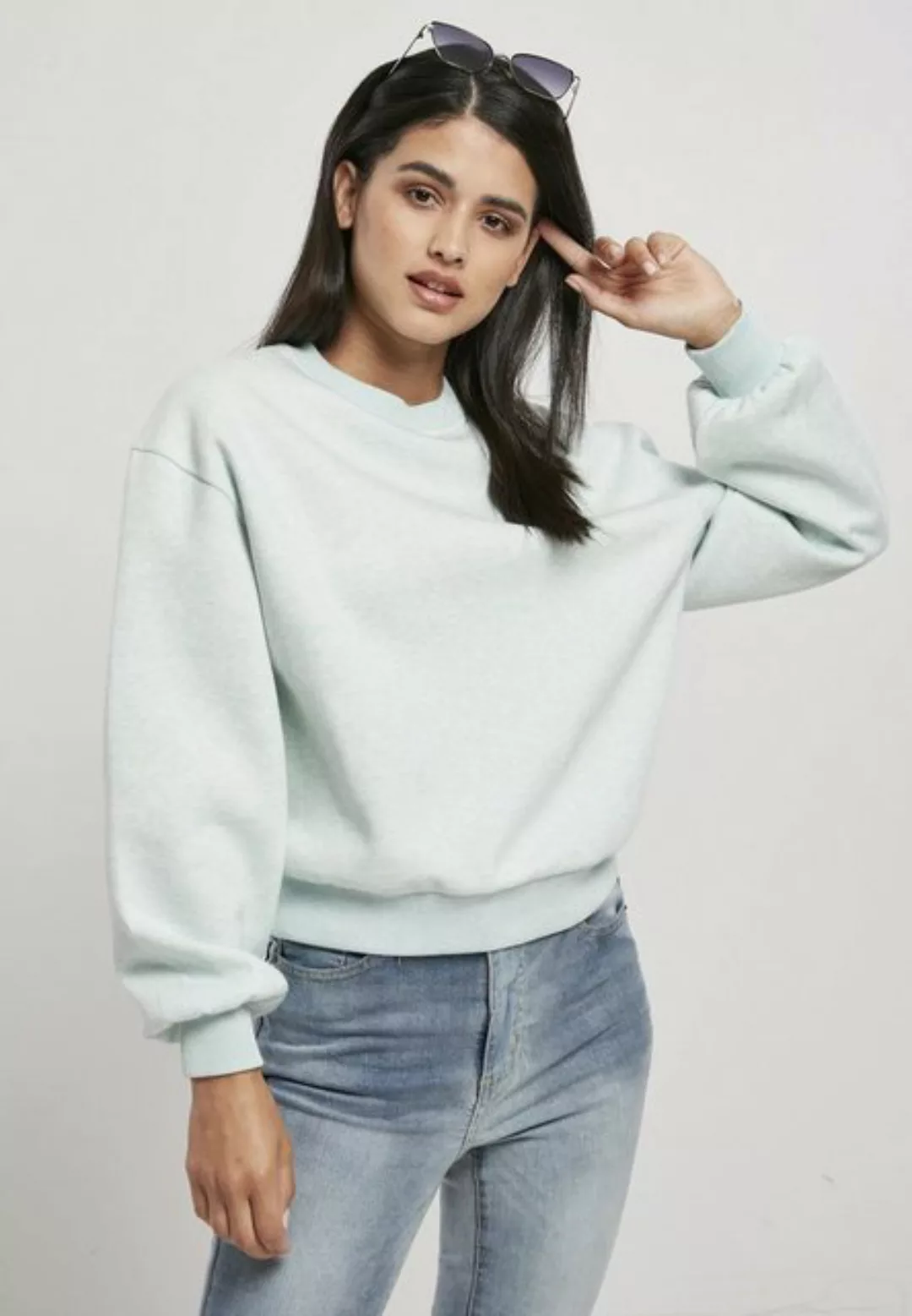 URBAN CLASSICS Sweatshirt Damen Ladies Oversized Color Melange Crewneck (1- günstig online kaufen