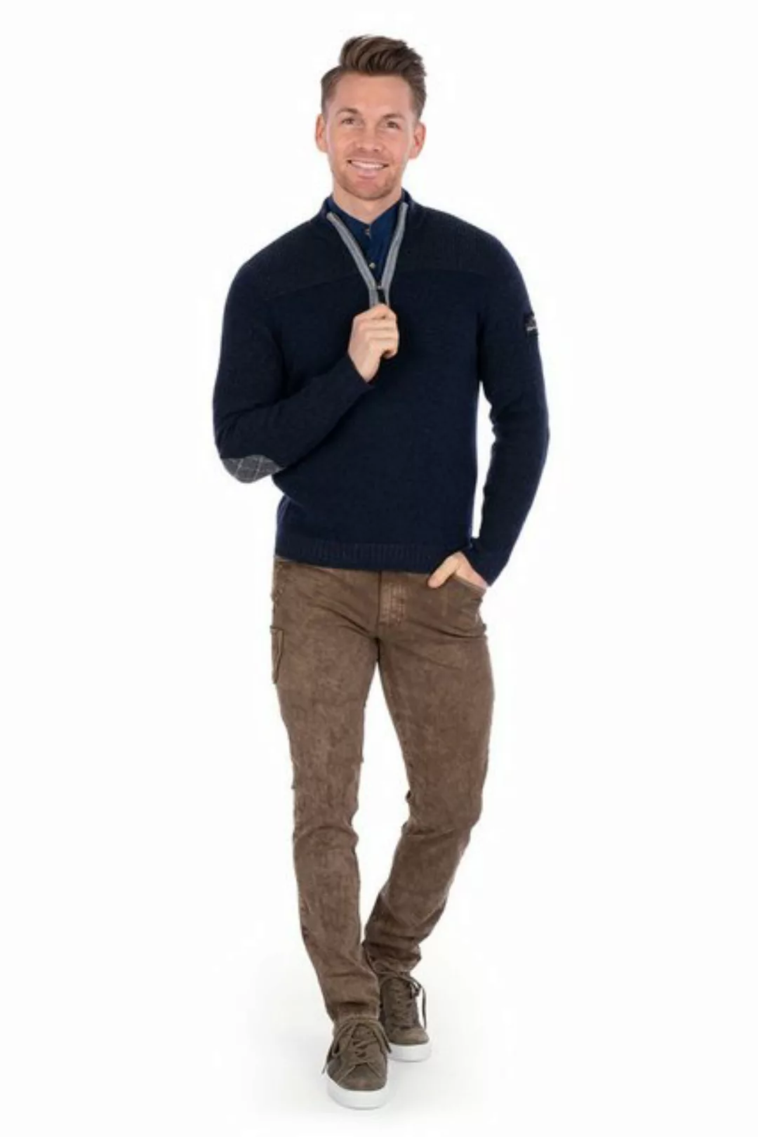 Spieth & Wensky Strickpullover Strickpullover Herren - ANTONIUS - grau mela günstig online kaufen