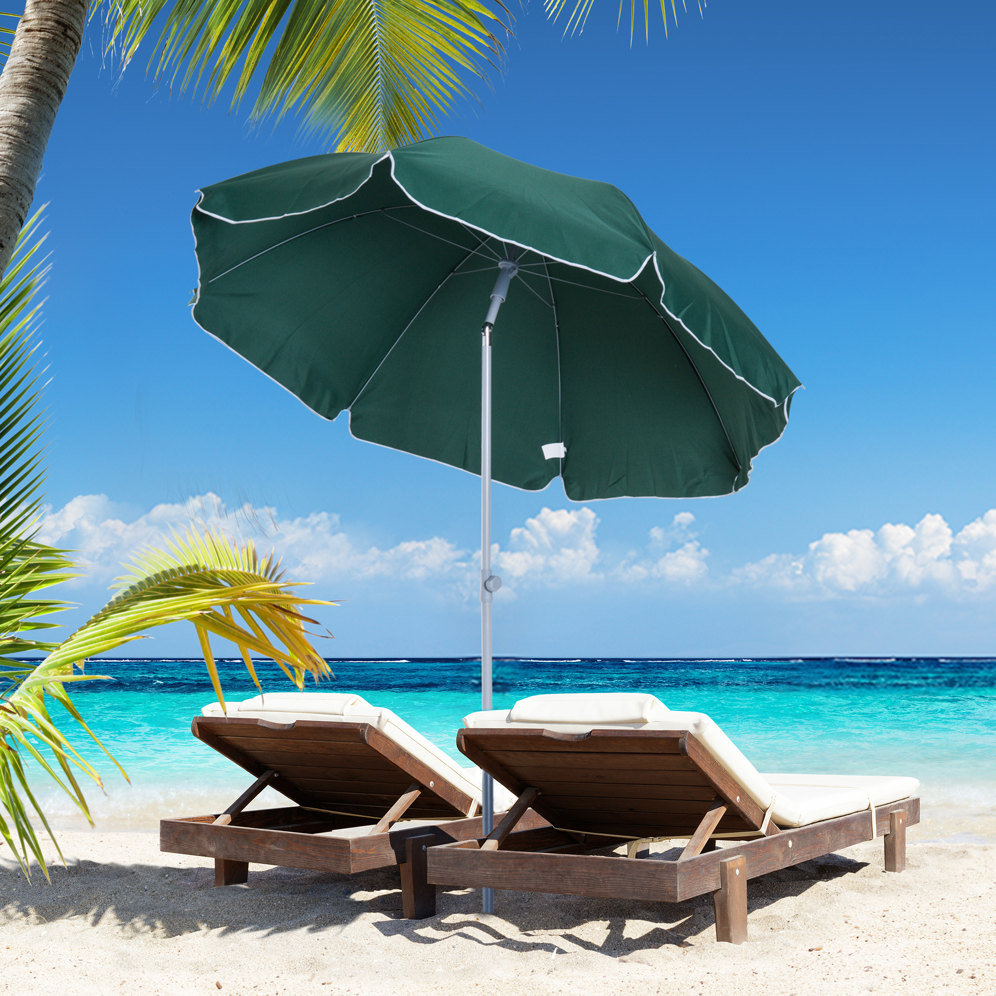 Outsunny Neigbarer Sonnenschirm achteckig für Garten Ø 2 m Metall-Polyester günstig online kaufen