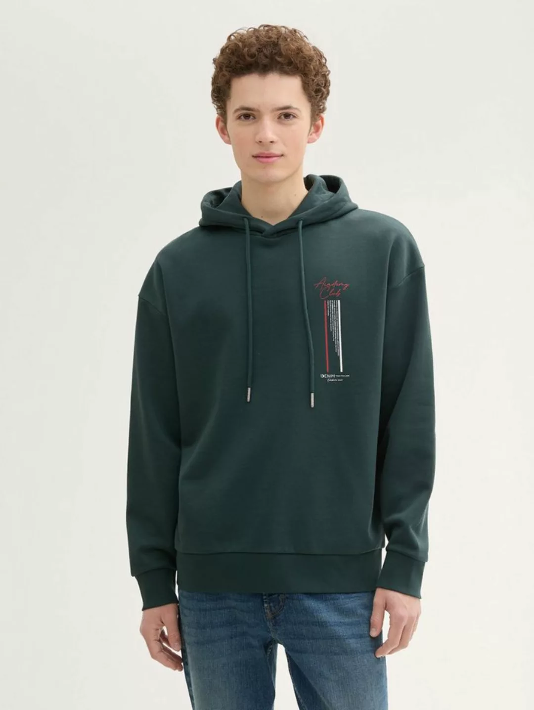 TOM TAILOR Denim Sweatshirt Relaxed Hoodie mit Print günstig online kaufen