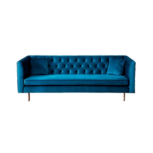 Xlmoebel Sofa Hochwertiges Chesterfield-Sofa in Blau aus Stoff für stilvoll günstig online kaufen