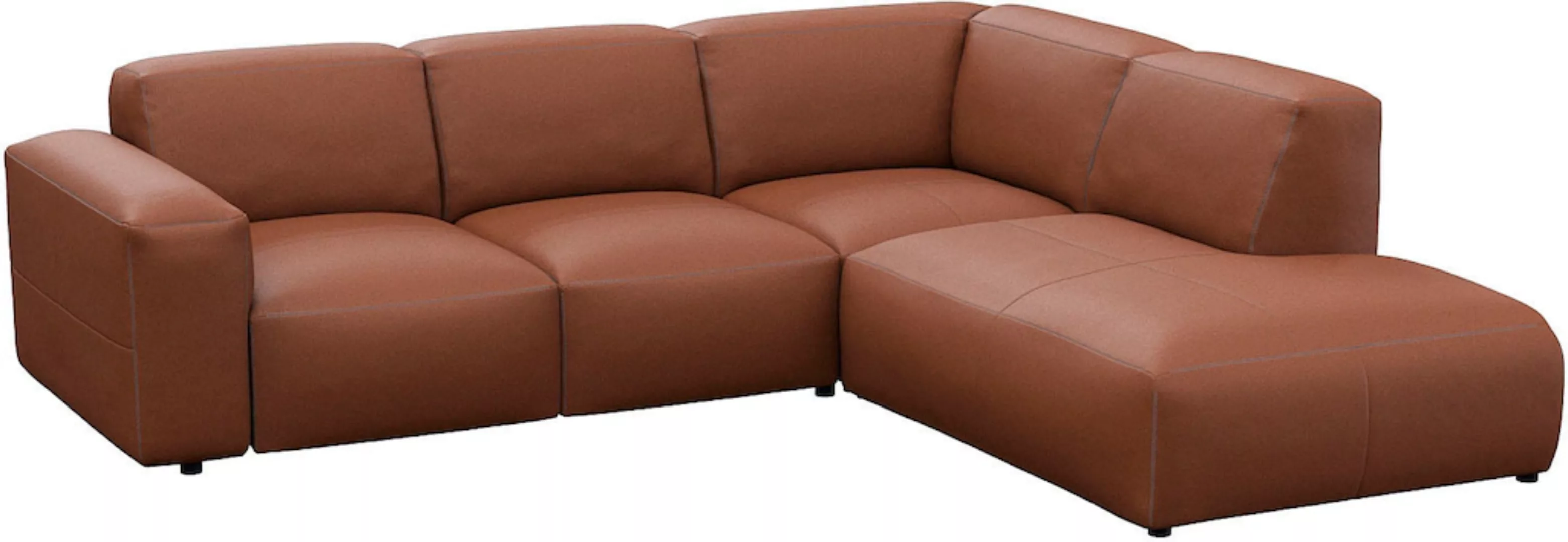 FLEXLUX Ecksofa »Lucera«, modern & anschmiegsam, Kaltschaum, Stahl-Wellenun günstig online kaufen