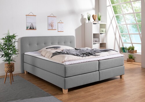 Home affaire Boxspringbett "Fargo", inkl. Topper, in 3 Matratzenarten, in S günstig online kaufen