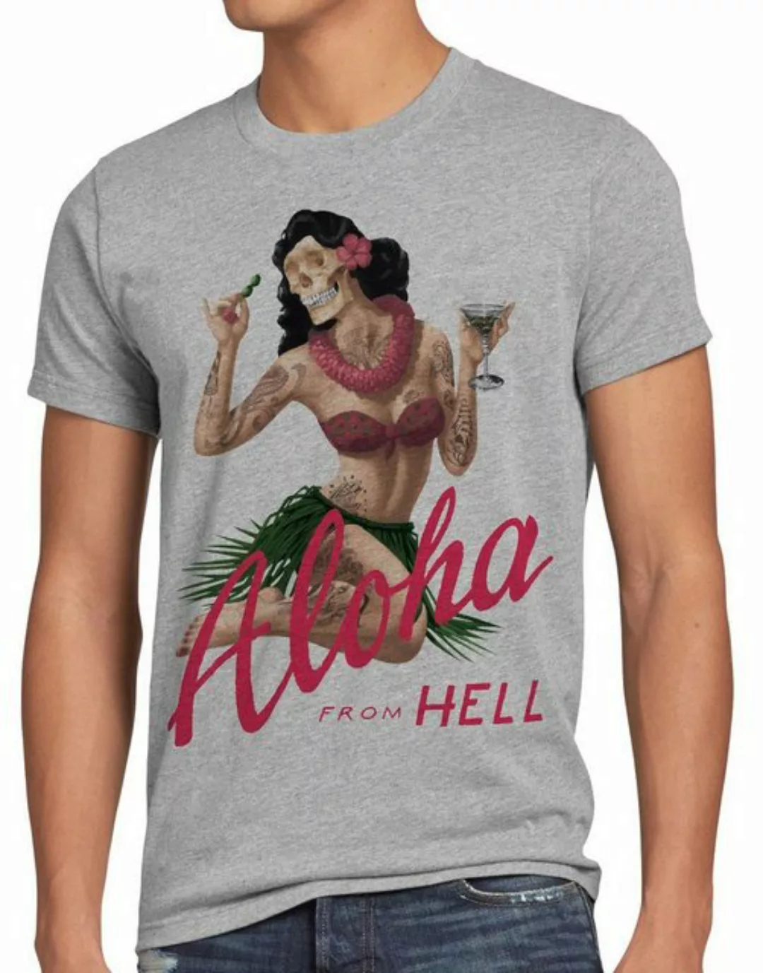 style3 Print-Shirt Herren T-Shirt Aloha from Hell tattoo hawaii surfer usa günstig online kaufen
