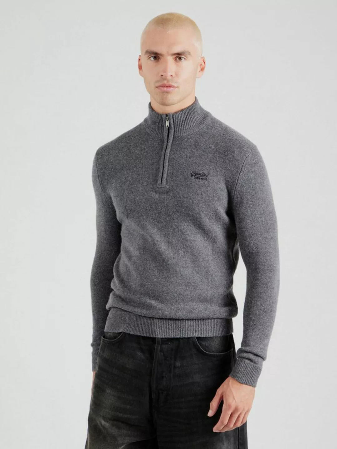 Superdry Strickpullover ESSENTIAL EMB KNIT HALF ZIP günstig online kaufen