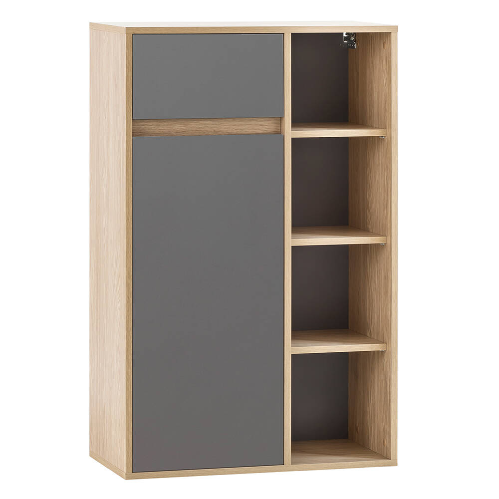 Highboard grau mit Eiche MASKAT-80 günstig online kaufen