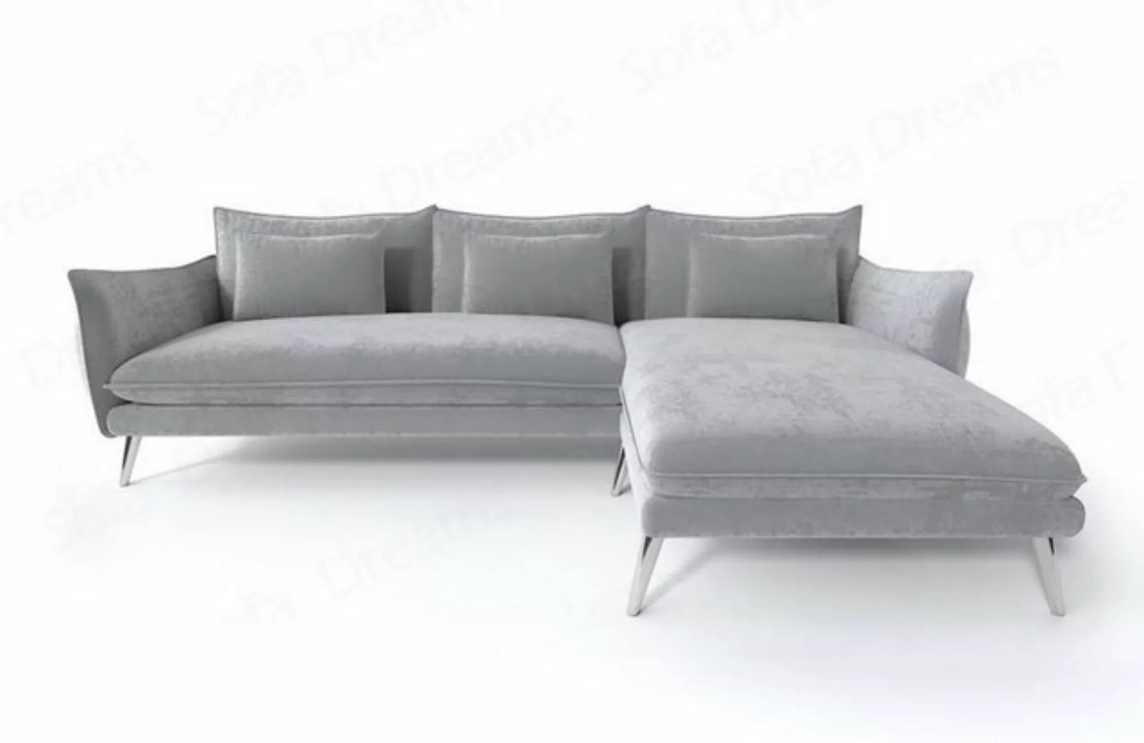 Sofa Dreams Ecksofa Samt Stoff Polster Sofa Fuerteventura L Form kurz Stoff günstig online kaufen