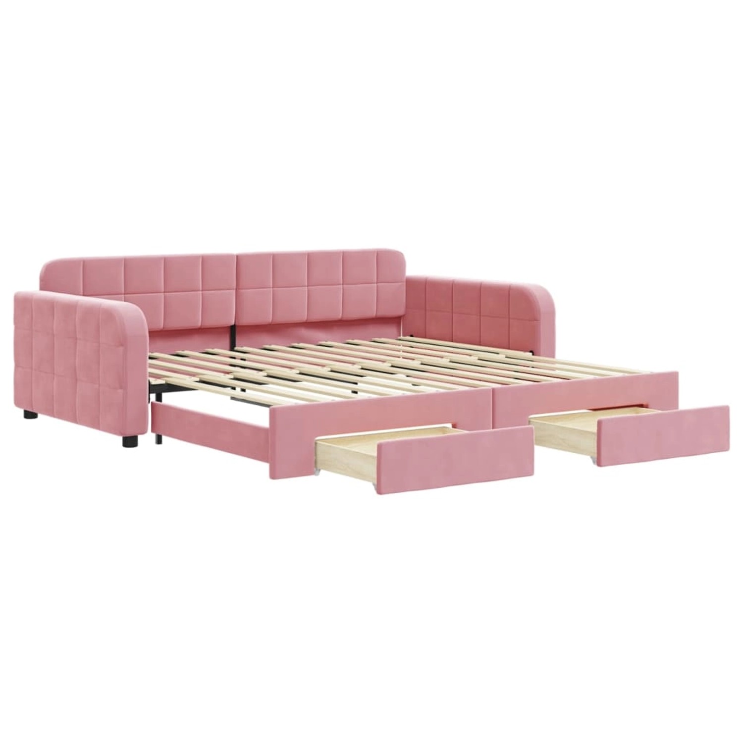 vidaXL Gästebett Gästebett Tagesbett Ausziehbar mit Schubladen Rosa 100x200 günstig online kaufen